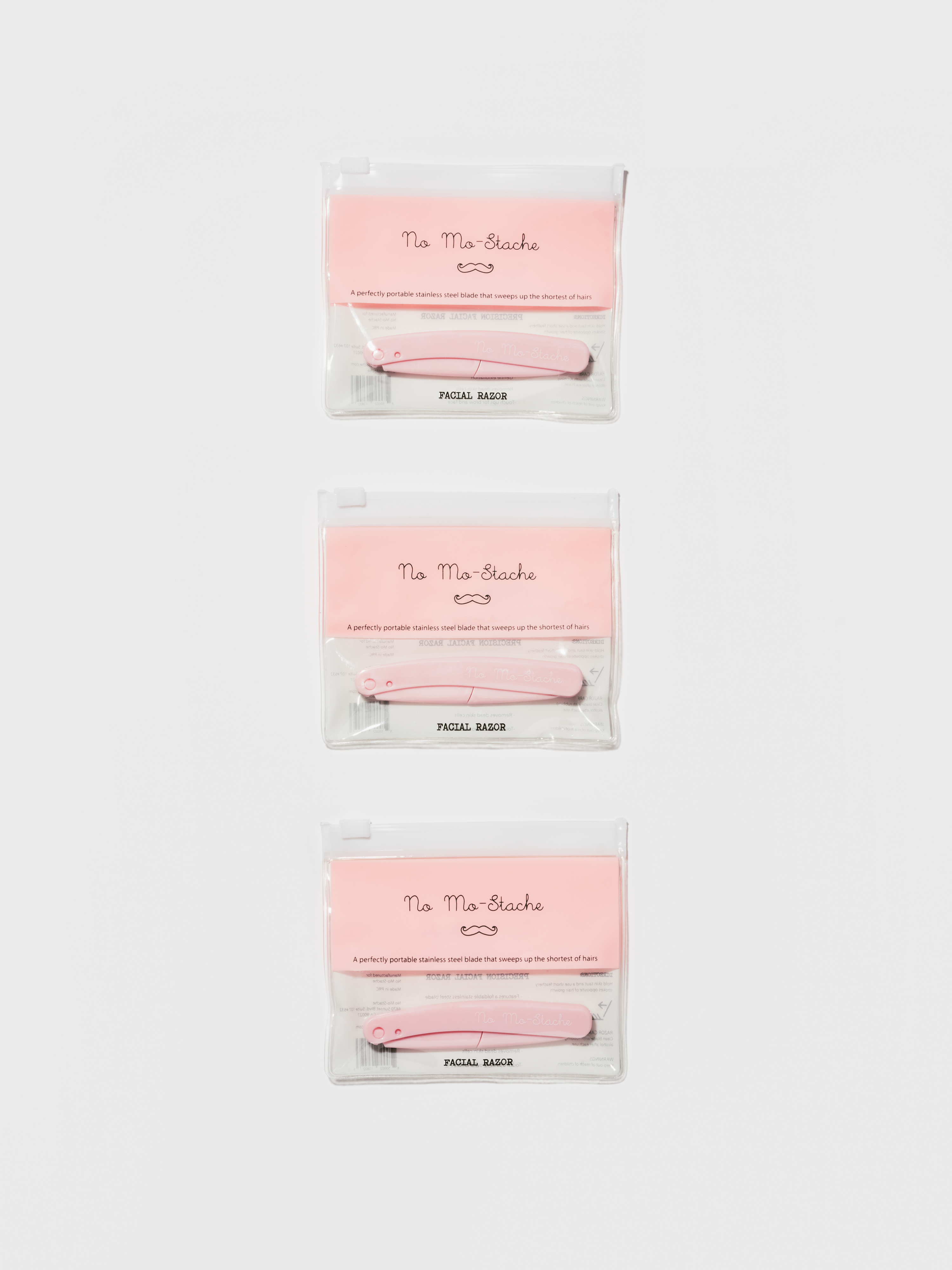 No Mo-Stache Facial Razor (3 Pack Bundle)